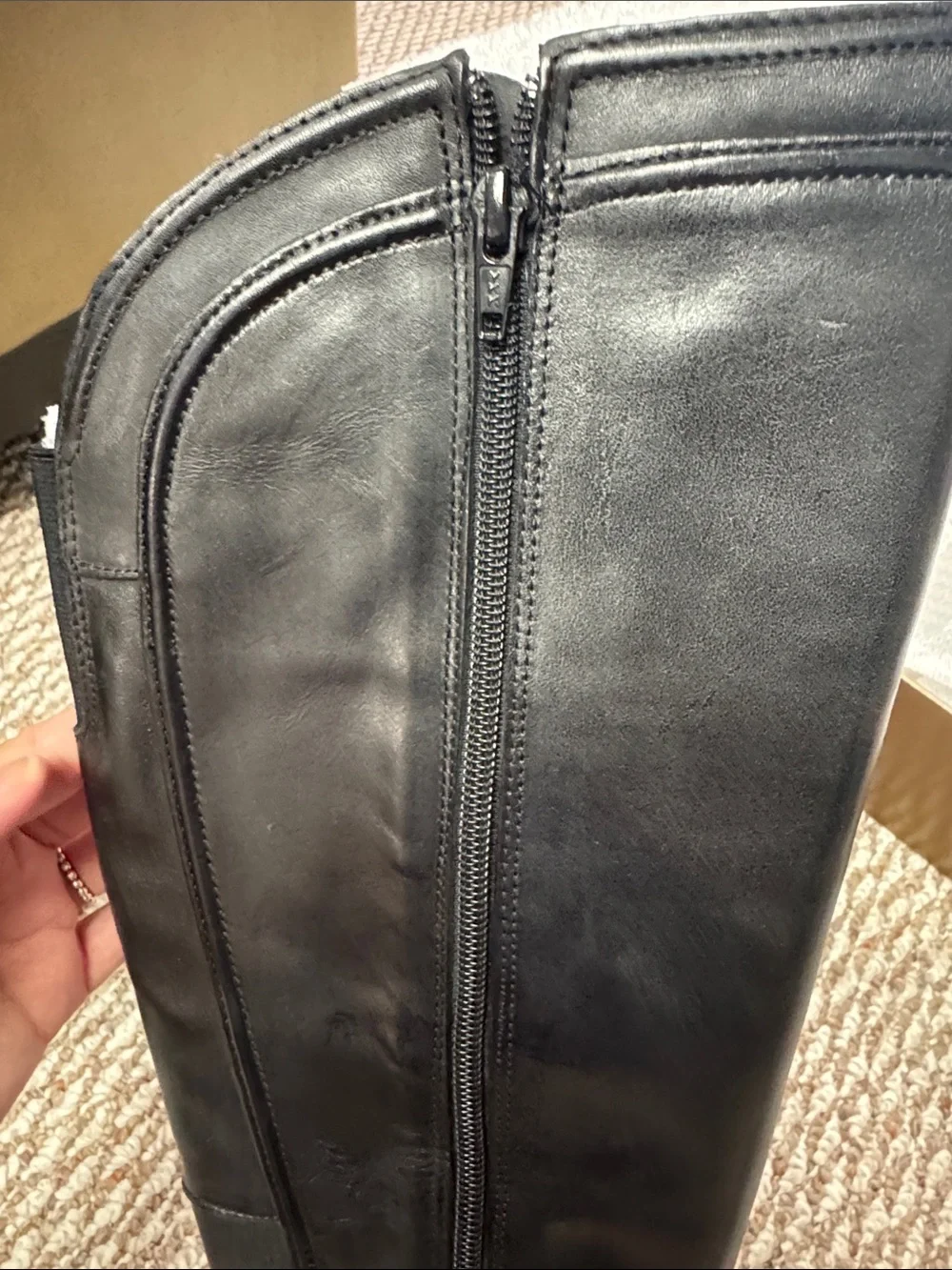 NWOT Audrey Brooke Black Over-the-Knee Leather Boots